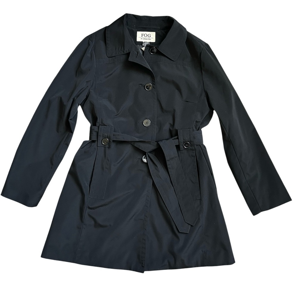 FOG By London Fog Women’s Button up Short Trench Coat Large - Picture 4 of 9